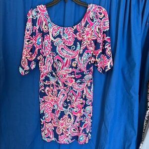 Lilly Pulitzer Blue and Pink Paisley Dress